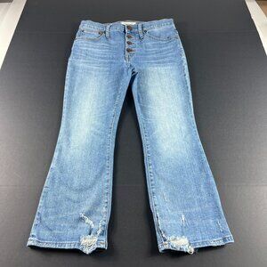 Madewell Jeans Women's Petite 28x22* Cali Demi Boot Cut Crop Blue Denim Tag 27P
